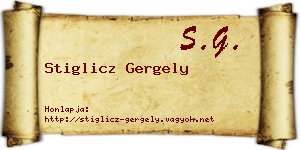 Stiglicz Gergely névjegykártya